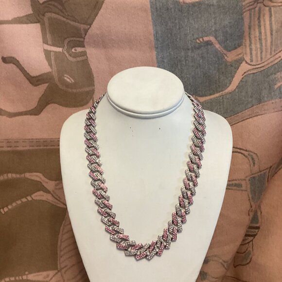 SILVER CUBAN CHAIN NECKLACE - Picture 2 of 10